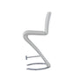 HomeRoots Set of 2 White Z Shape design Barstools with Horse Shoe Shape Base