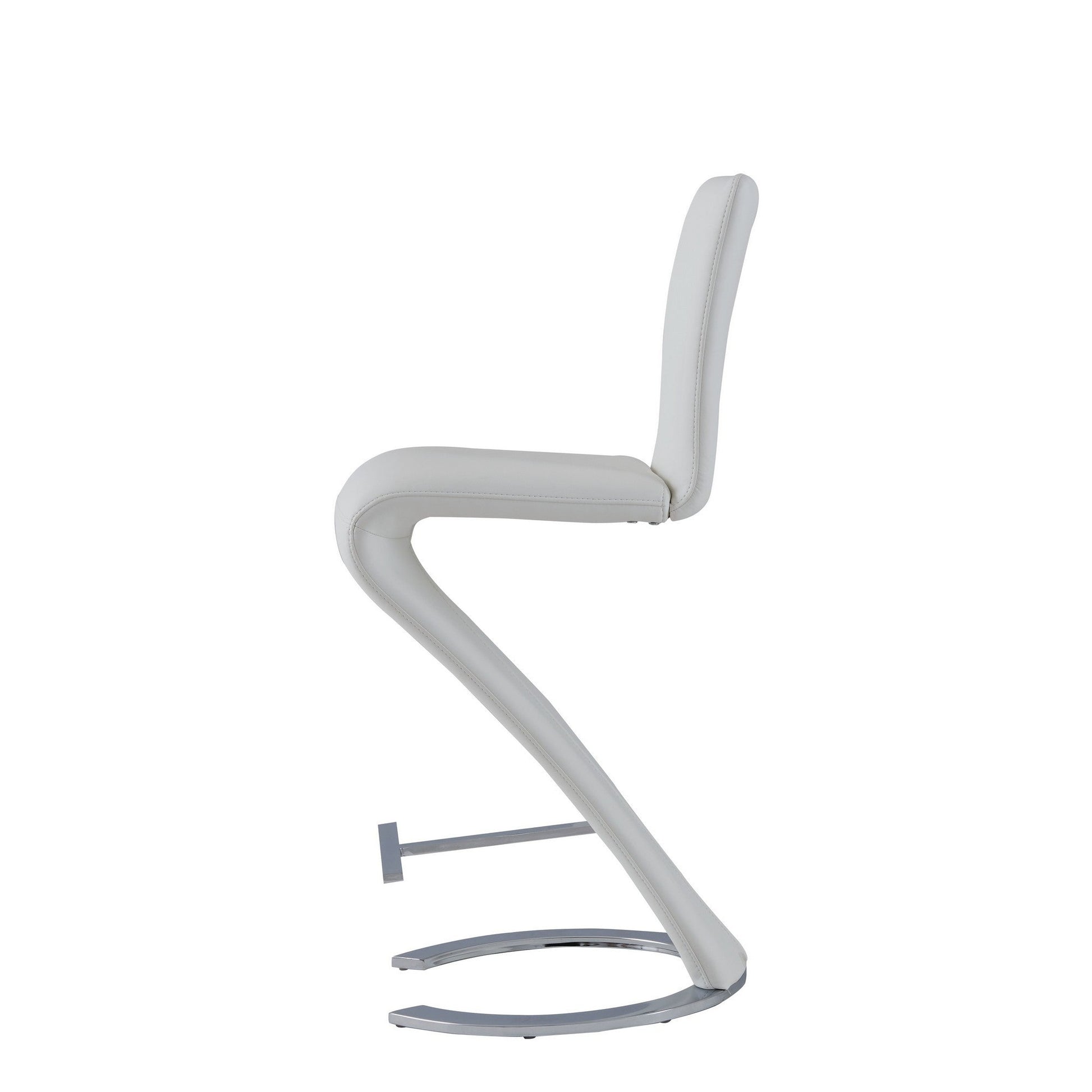 HomeRoots Set of 2 White Z Shape design Barstools with Horse Shoe Shape Base