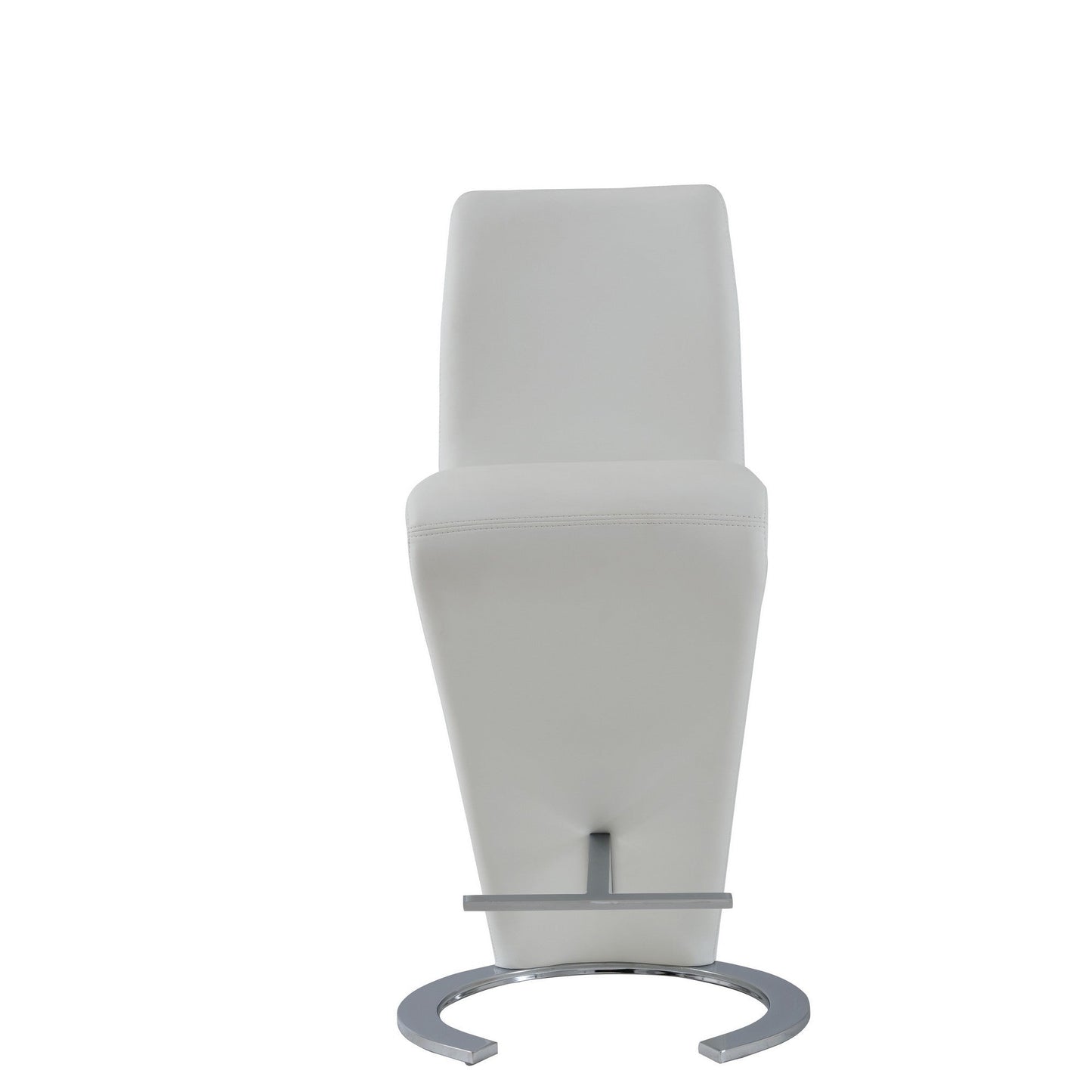HomeRoots Set of 2 White Z Shape design Barstools with Horse Shoe Shape Base