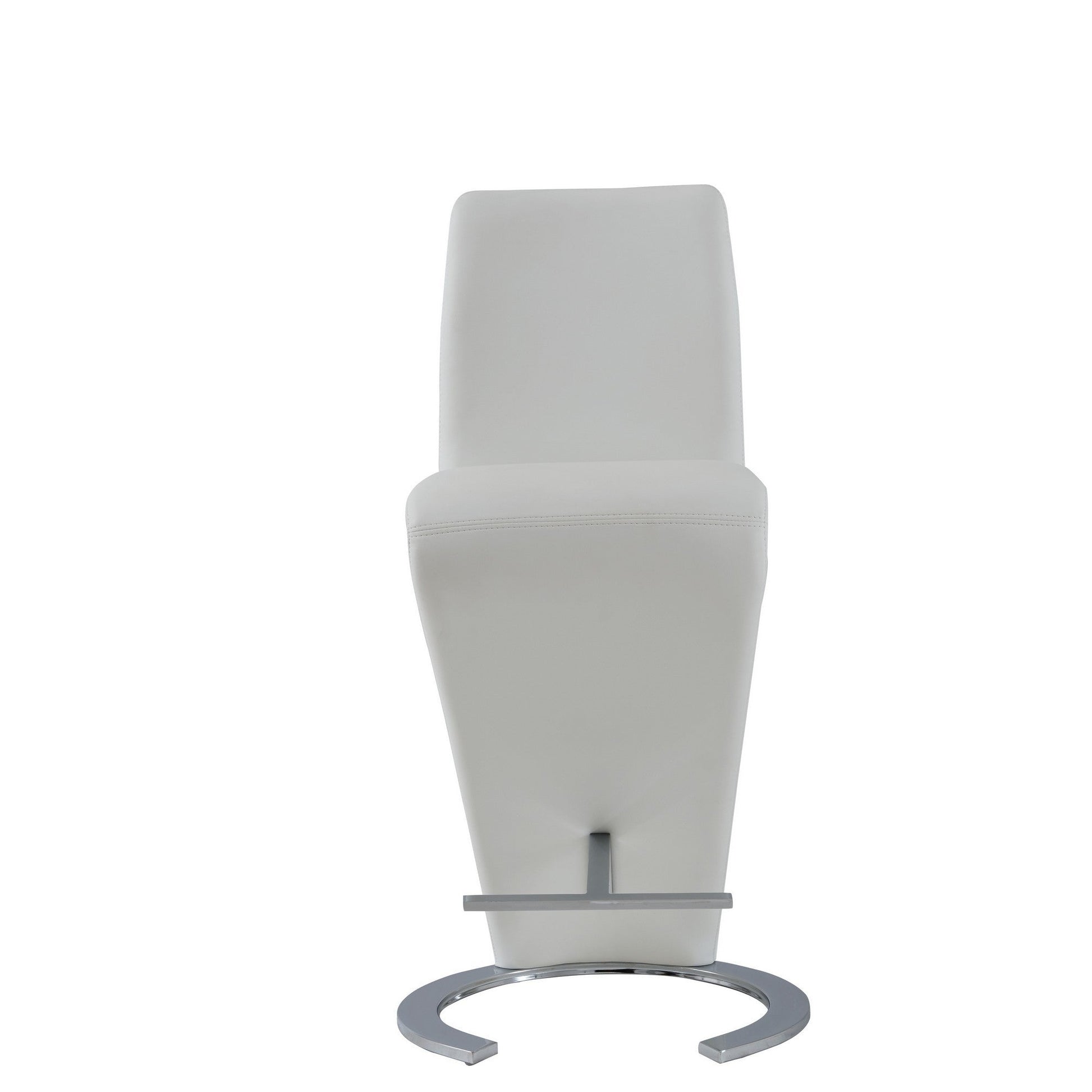HomeRoots Set of 2 White Z Shape design Barstools with Horse Shoe Shape Base