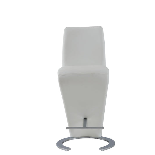 HomeRoots Set of 2 White Z Shape design Barstools with Horse Shoe Shape Base