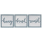 HomeRoots Set of 3 Blue Hang Brush Wash Framed Wall Art