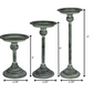 HomeRoots Set of 3 Vintage Green Candle Holders