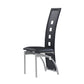 HomeRoots Set of 4 Black Curved back Dining Chairs With Silver Metal Legs