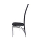 HomeRoots Set of 4 Black Curved back Dining Chairs With Silver Metal Legs