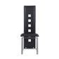HomeRoots Set of 4 Black Curved back Dining Chairs With Silver Metal Legs