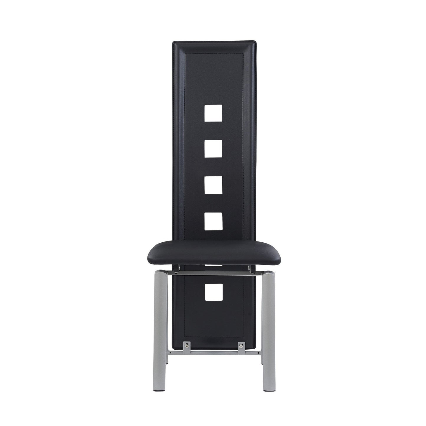 HomeRoots Set of 4 Black Curved back Dining Chairs With Silver Metal Legs