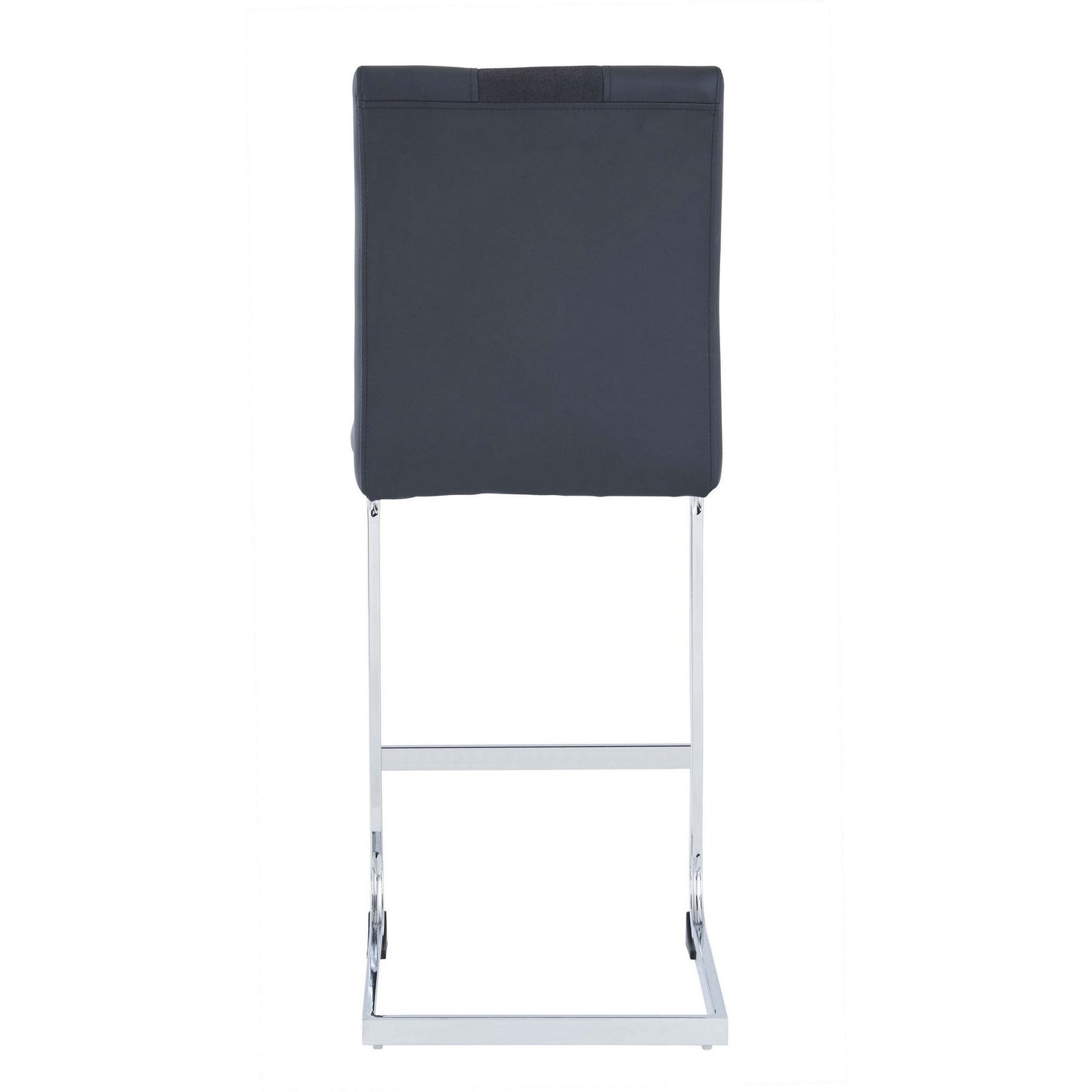 HomeRoots Set of 4 Black Two tone Barstools with Silver Tone Metal Base