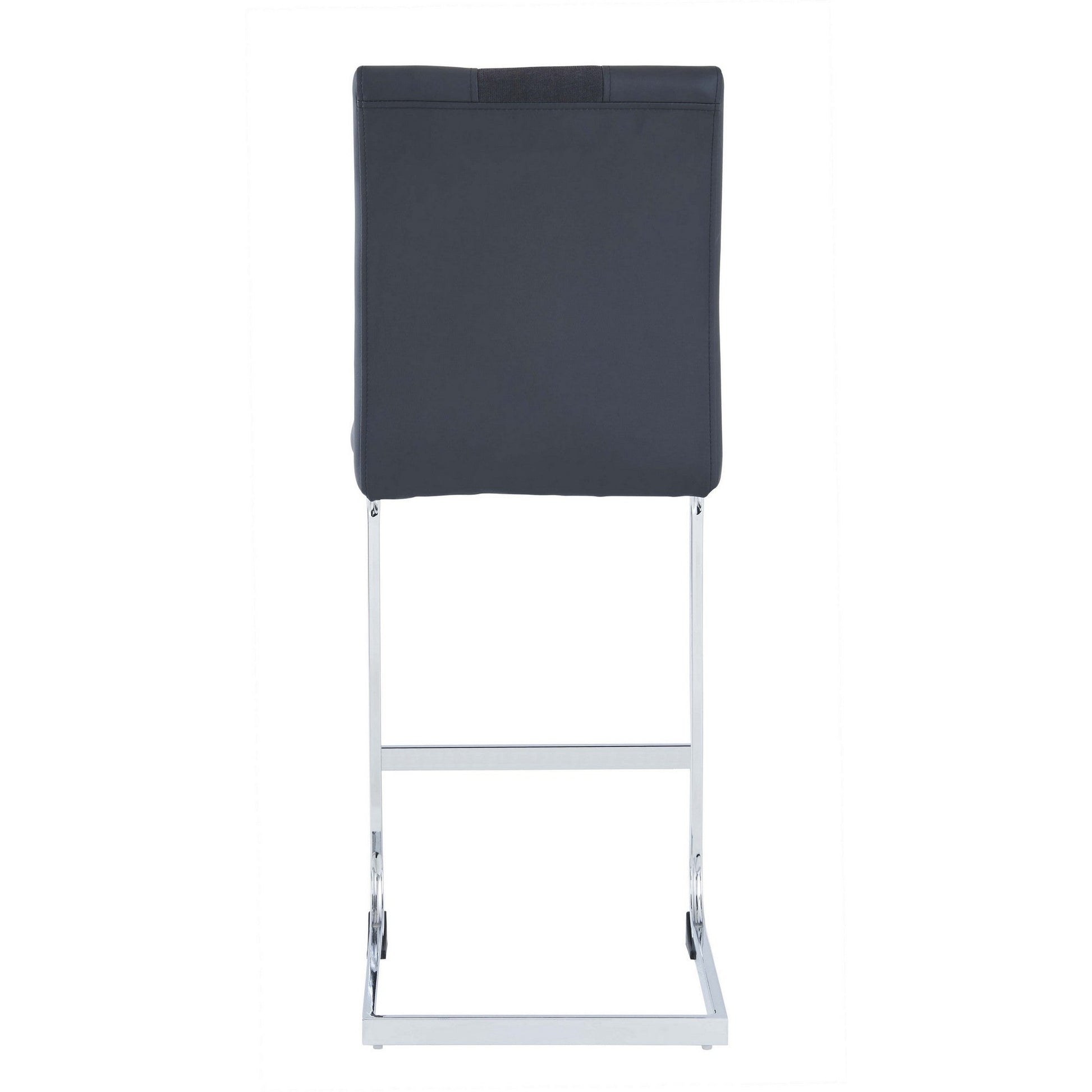 HomeRoots Set of 4 Black Two tone Barstools with Silver Tone Metal Base