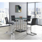 HomeRoots Set of 4 Black Two tone Barstools with Silver Tone Metal Base