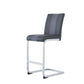 HomeRoots Set of 4 Grey Two tone Barstools with Silver Tone Metal Base