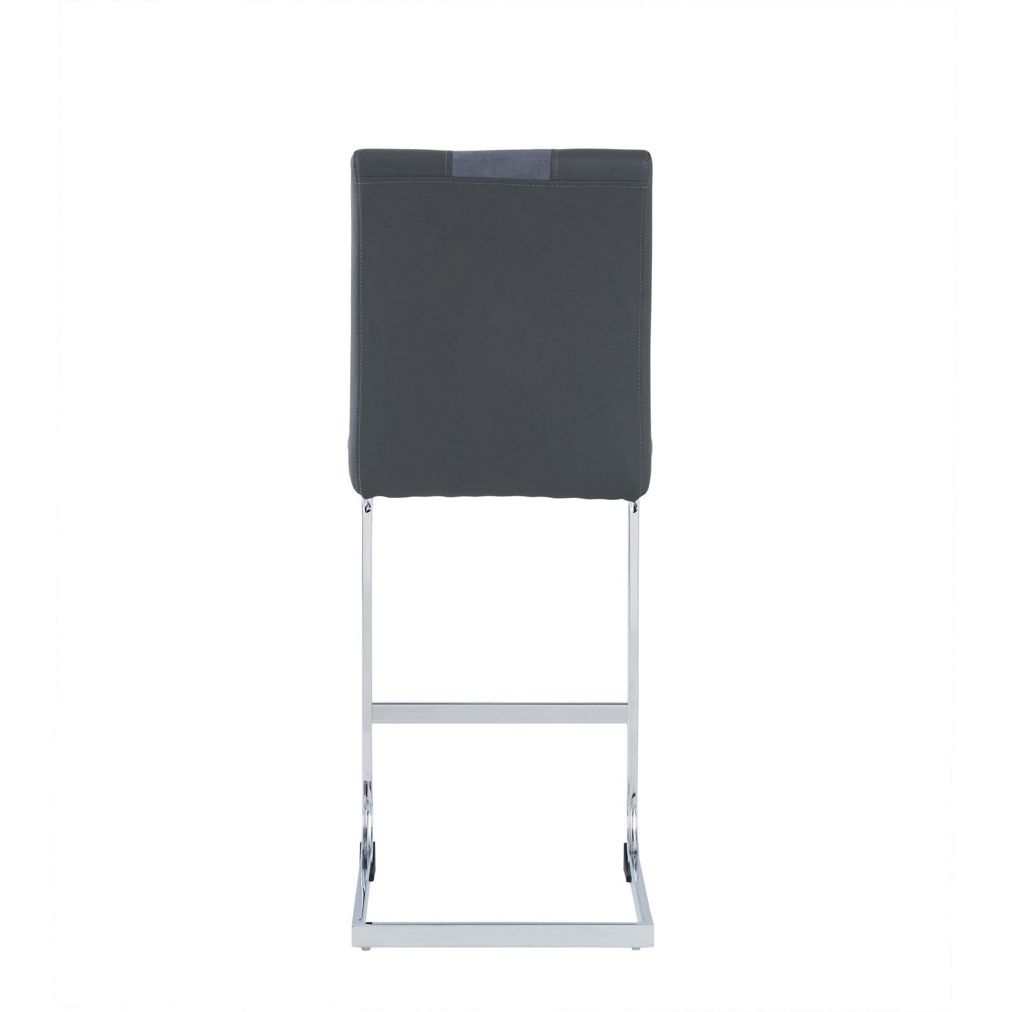 HomeRoots Set of 4 Grey Two tone Barstools with Silver Tone Metal Base
