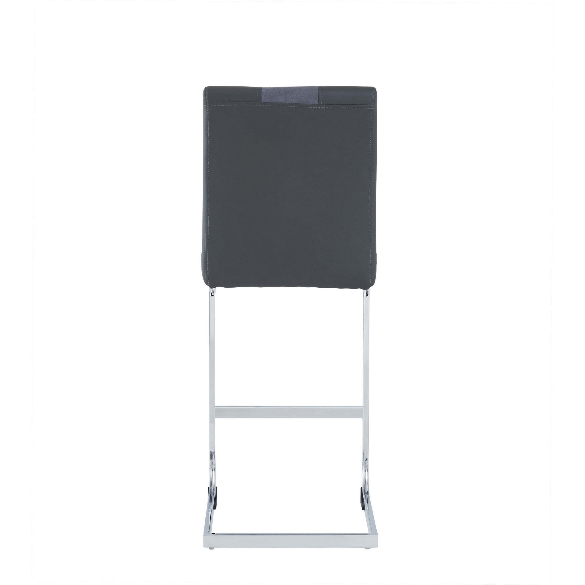 HomeRoots Set of 4 Grey Two tone Barstools with Silver Tone Metal Base