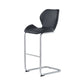 HomeRoots Set of 4 Modern Black Barstools with Chrome Legs