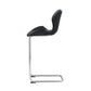 HomeRoots Set of 4 Modern Black Barstools with Chrome Legs