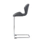 HomeRoots Set of 4 Modern Grey Barstools with Chrome Legs