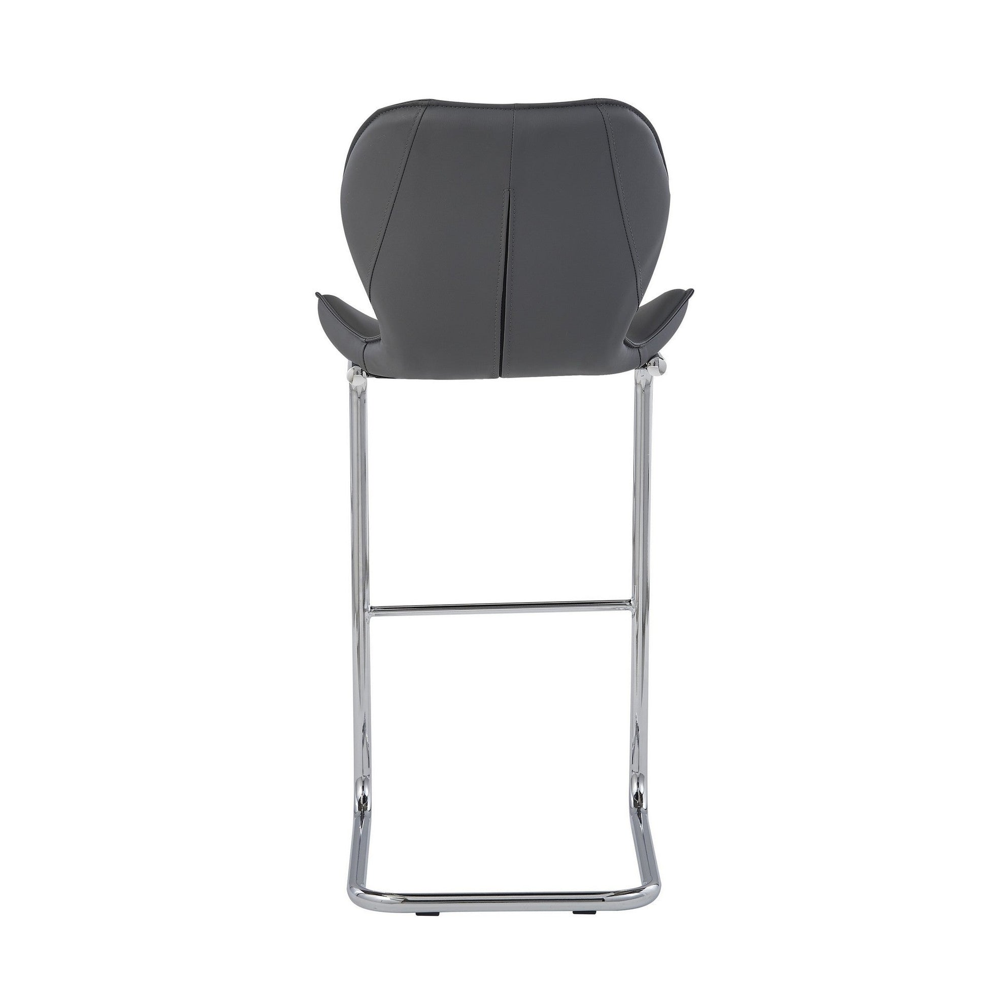 HomeRoots Set of 4 Modern Grey Barstools with Chrome Legs