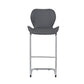 HomeRoots Set of 4 Modern Grey Barstools with Chrome Legs