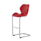 HomeRoots Set of 4 Modern Red Barstools with Chrome Legs