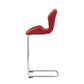 HomeRoots Set of 4 Modern Red Barstools with Chrome Legs