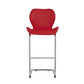 HomeRoots Set of 4 Modern Red Barstools with Chrome Legs