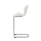HomeRoots Set of 4 Modern White Barstools with Chrome Legs