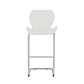 HomeRoots Set of 4 Modern White Barstools with Chrome Legs
