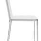 HomeRoots Set of 4 White Faux Leather And Steel Standard Stackable Dining or Accent Chairs