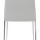 HomeRoots Set of 4 White Faux Leather And Steel Standard Stackable Dining or Accent Chairs