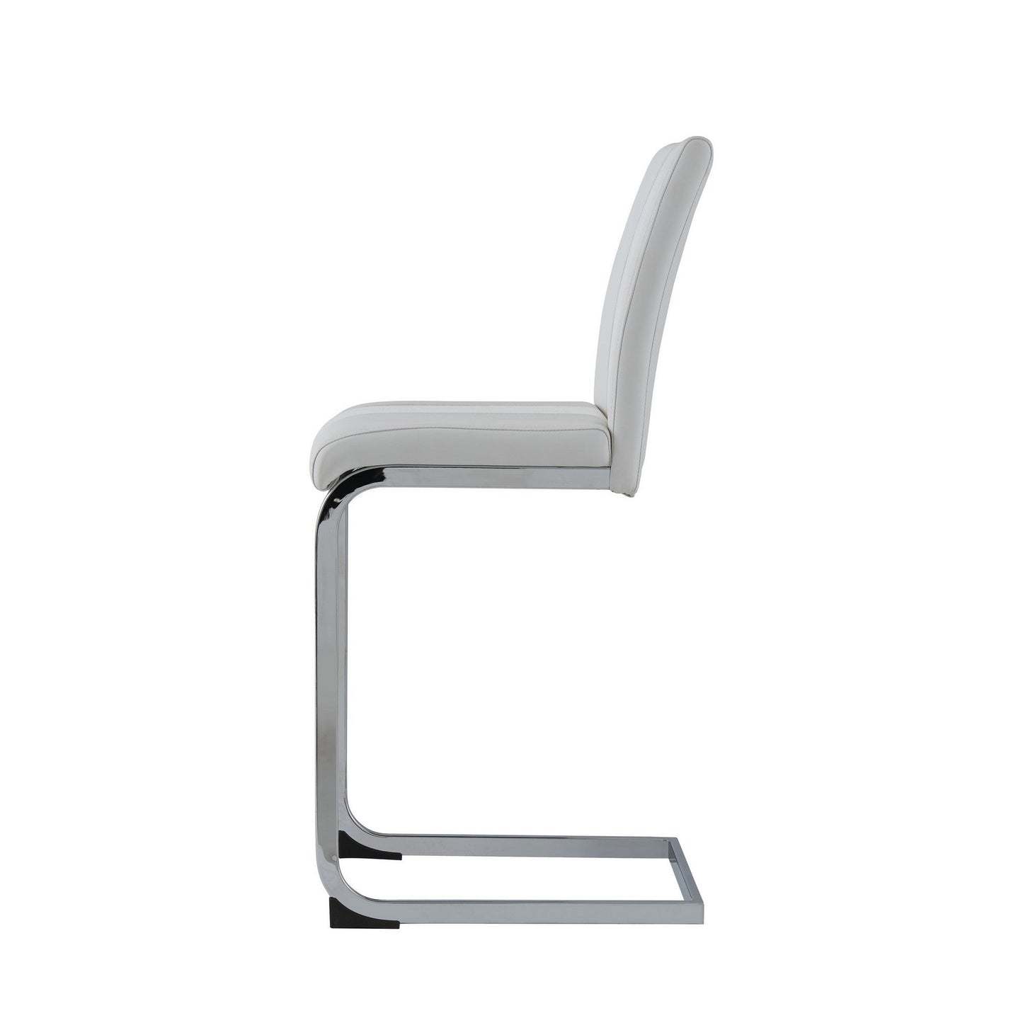 HomeRoots Set of 4 White Two tone Barstools with Silver Tone Metal Base