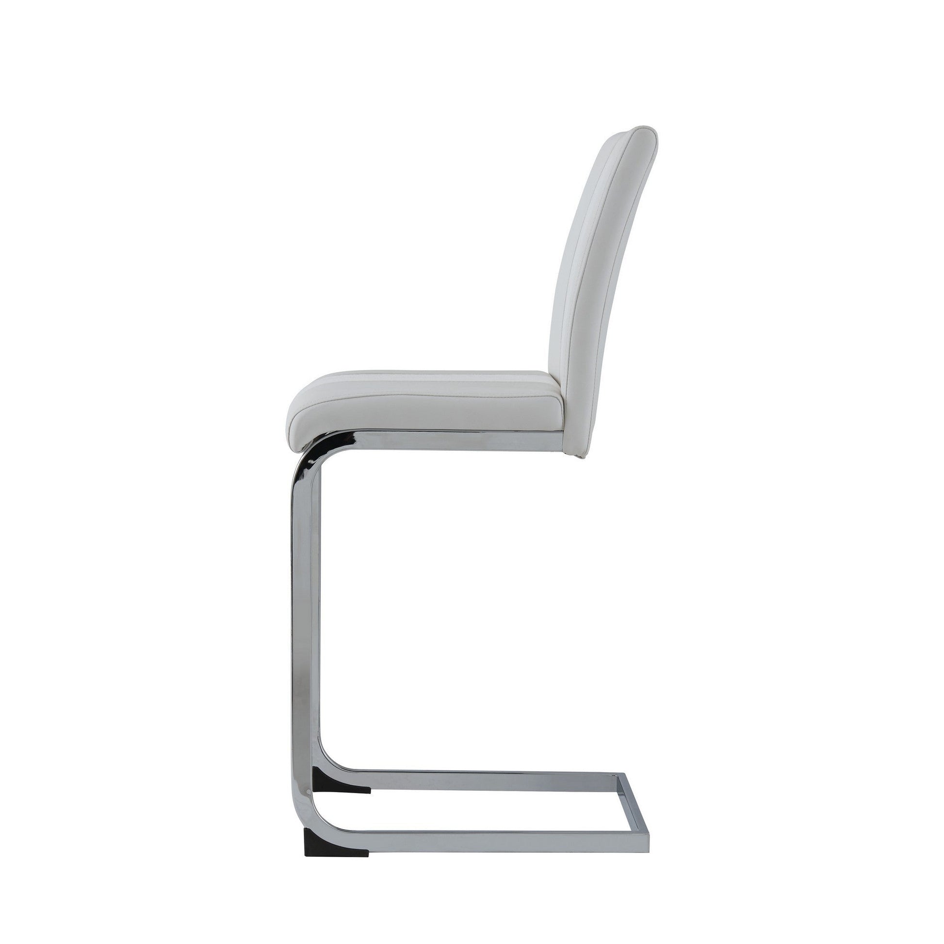 HomeRoots Set of 4 White Two tone Barstools with Silver Tone Metal Base