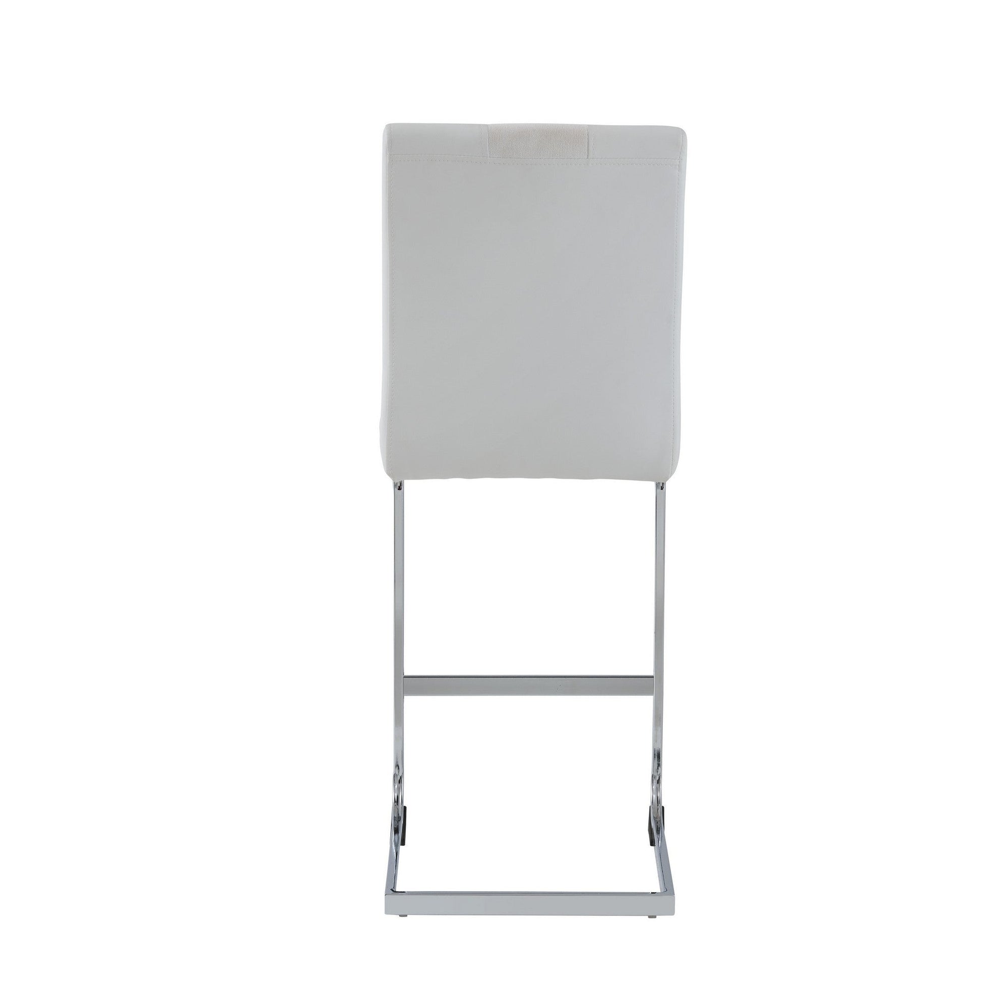 HomeRoots Set of 4 White Two tone Barstools with Silver Tone Metal Base