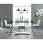 HomeRoots Set of 4 White Two tone Barstools with Silver Tone Metal Base