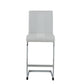 HomeRoots Set of 4 White Two tone Barstools with Silver Tone Metal Base
