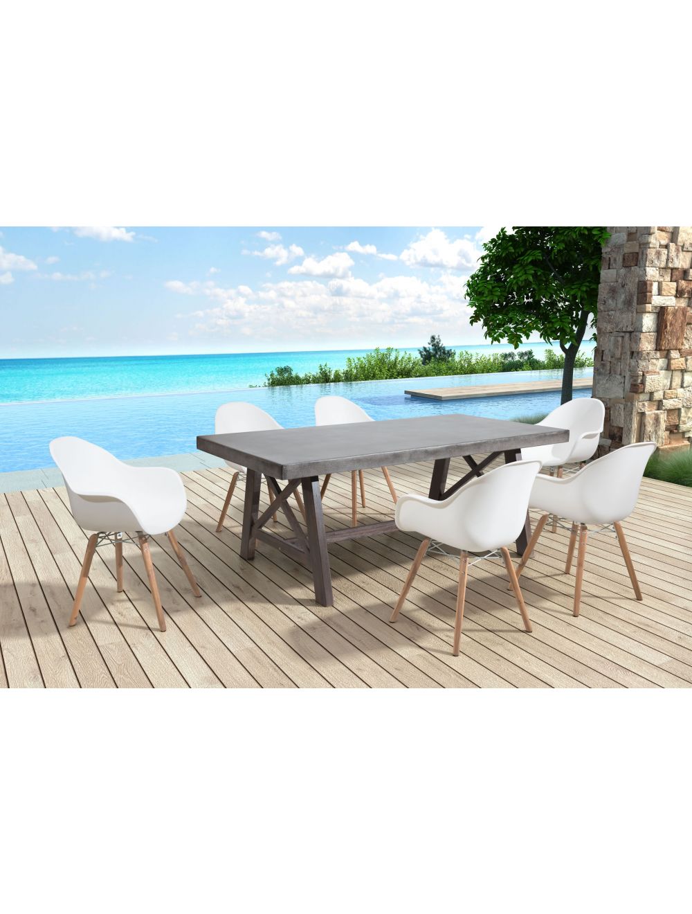 HomeRoots Set of 4 White Wooden Chairs