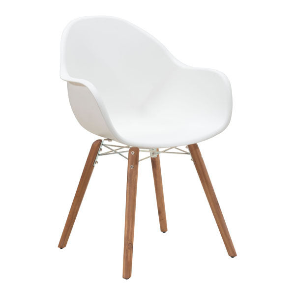 HomeRoots Set of 4 White Wooden Chairs