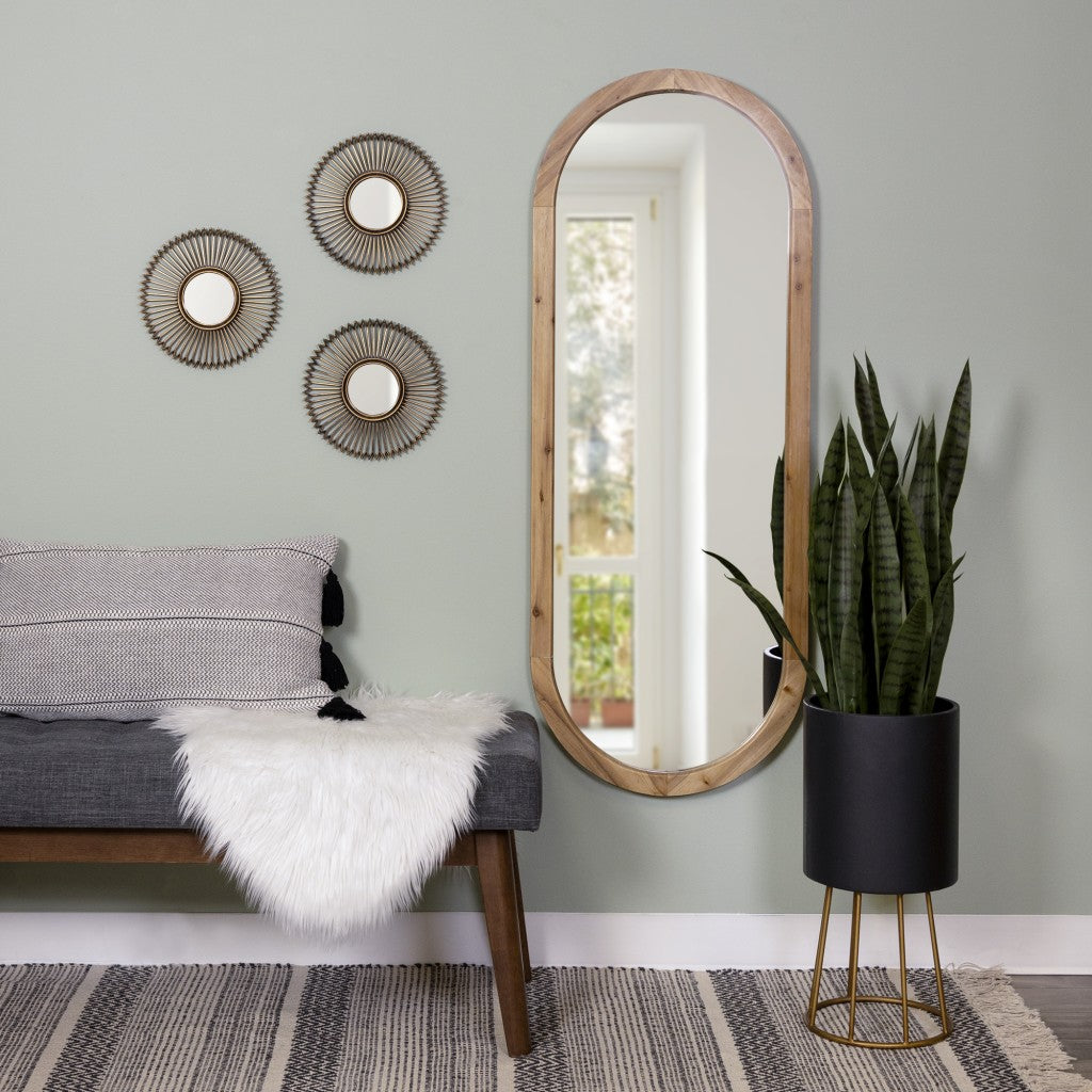 HomeRoots Set of Three Gold Wall Mirrors