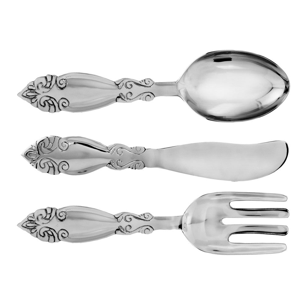 HomeRoots Set of Three Silver Cutlery Wall Art