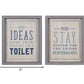 HomeRoots Set of Two Bathroom Themed Wall Art