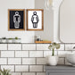 HomeRoots Set of Two His and Hers Bathroom Wall Art