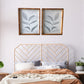 HomeRoots Set of Two Modern Blue Gray Leaves Framed Canvas Wall Art