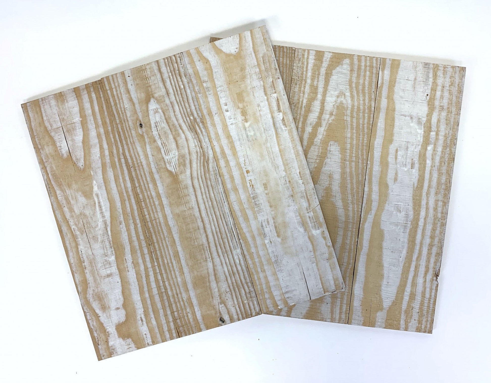 HomeRoots Set of Two Whitewash and Natural Wood Wall Art Hanging Panels