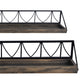 HomeRoots Set of Two Wooden Wire Mesh Floating Wall Shelves