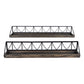 HomeRoots Set of Two Wooden Wire Mesh Floating Wall Shelves