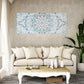 HomeRoots Shades of Blue Ornate Floral Wood Plank Wall Art