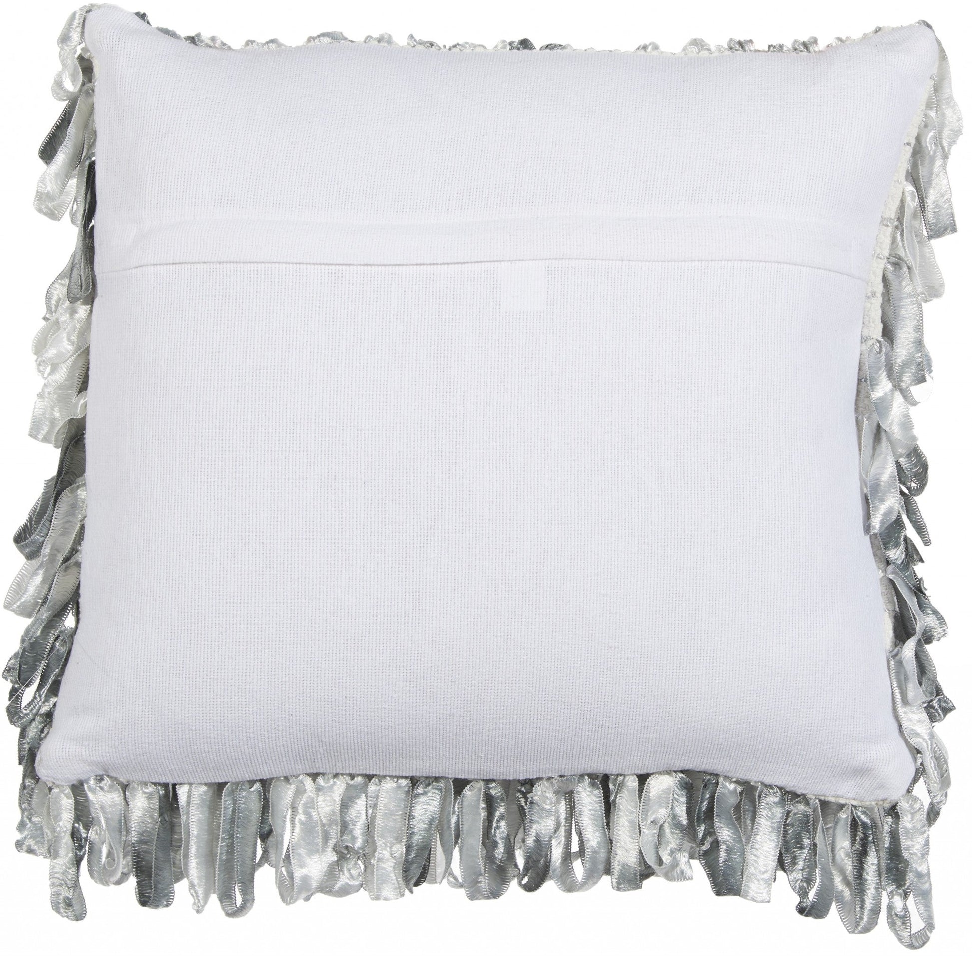 HomeRoots Shiny Gray Shaggy Throw Pillow