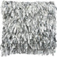 HomeRoots Shiny Gray Shaggy Throw Pillow