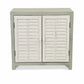 HomeRoots Shutter Accent Cabinet With Sea Salt Blue and White Finish