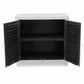 HomeRoots Shutter Accent Cabinet With Sea Salt Blue and White Finish