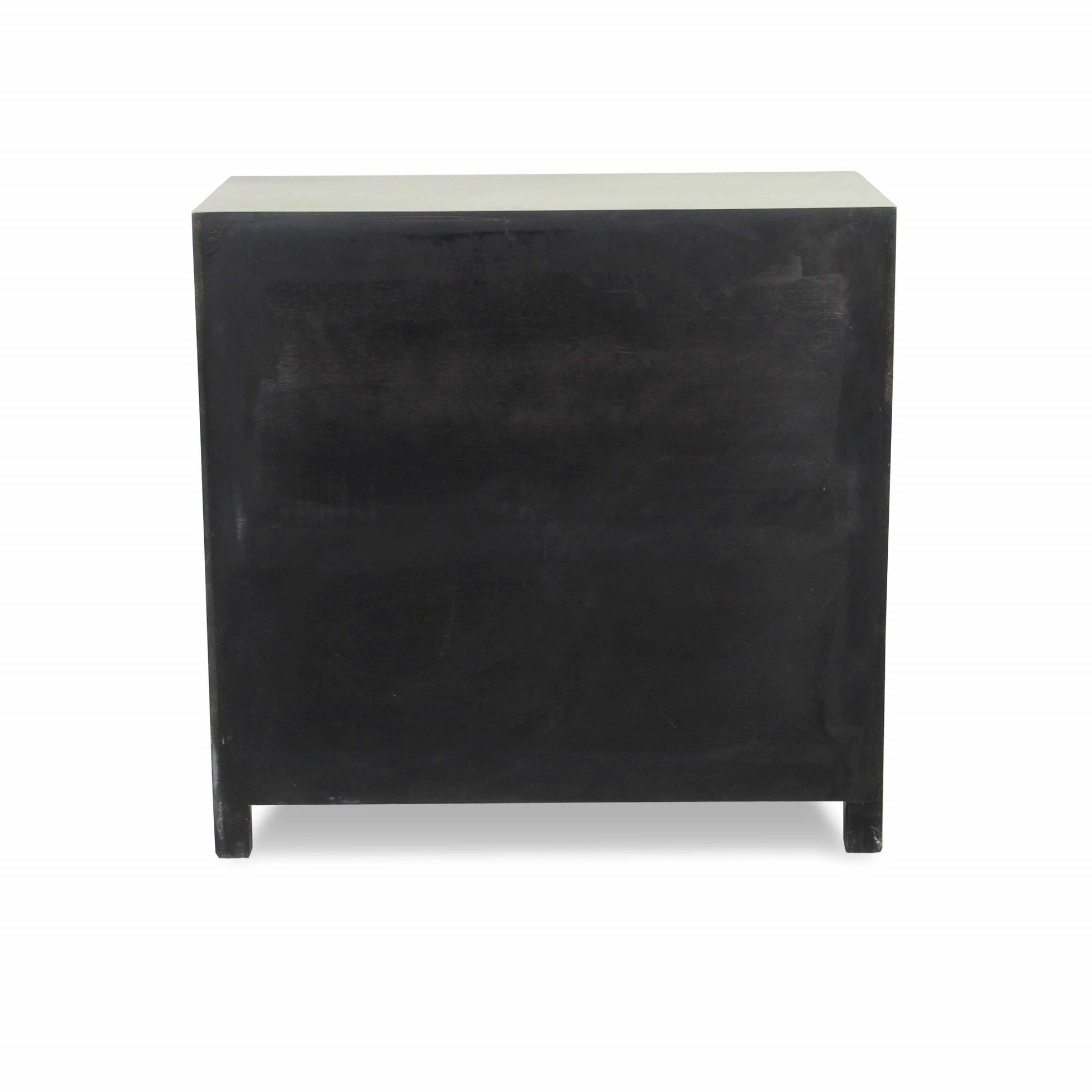 HomeRoots Shutter Accent Cabinet With Sea Salt Blue and White Finish